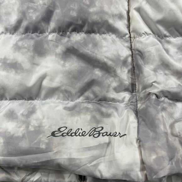 Eddie Bauer EB650 Down Puffer Jacket Women’s 2XL Gray Hooded Full Zip - Picture 5 of 10